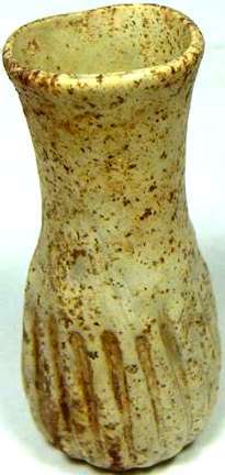 ancient roman hellenic syria glass ribbed bottle 100ad