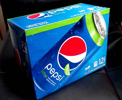 12 PACK! 355ml 12oz Can Pepsi Lime Canada Blingual French English ...