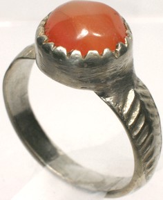 Antique 18thC Russia Ukraine Crimean Tatar Silver Ring Quartz Carnelian ...