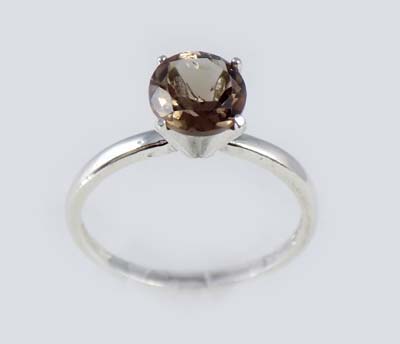 1 Piece Very Attractive Natural Smokey Topaz Full Faceted Round Shaped Hand Carved Single Gemstone Made RingSmokey Ring.