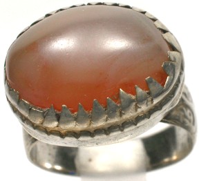 18thC Russian Crimean Tatars Silver Ring Genuine Orange Carnelian ...